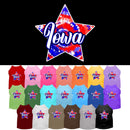 Pet Dog & Cat Screen Printed Shirt for Small to Medium Pets (Sizes XS-XL), "Iowa Patriotic Tie Dye"