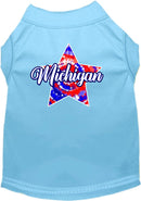 Pet Dog & Cat Screen Printed Shirt for Small to Medium Pets (Sizes XS-XL), "Michigan Patriotic Tie Dye"