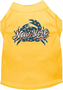 Pet Dog & Cat Screen Printed Shirt for Small to Medium Pets (Sizes XS-XL), "New York Retro Crabs"
