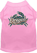 Pet Dog & Cat Screen Printed Shirt for Medium to Large Pets (Sizes 2XL-6XL), "Oregon Retro Crabs"