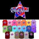 Pet Dog & Cat Screen Printed Shirt for Medium to Large Pets (Sizes 2XL-6XL), "Rhode Island Patriotic Tie Dye"
