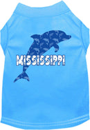 Pet Dog & Cat Screen Printed Shirt for Small to Medium Pets (Sizes XS-XL), "Mississippi Blue Dolphins"