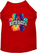 Pet Dog & Cat Screen Printed Shirt for Medium to Large Pets (Sizes 2XL-6XL), "North Dakota Bright Tie Dye"