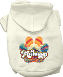 Pet Dog & Cat Screen Printed Hoodie for Medium to Large Pets (Sizes 2XL-6XL), "Michigan Groovy Summit"