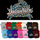 Pet Dog & Cat Screen Printed Hoodie for Small to Medium Pets (Sizes XS-XL), "Delaware Retro Crabs"