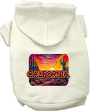 Pet Dog & Cat Screen Printed Hoodie for Small to Medium Pets (Sizes XS-XL), "California Neon Desert"