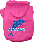 Pet Dog & Cat Screen Printed Hoodie for Medium to Large Pets (Sizes 2XL-6XL), "Alabama Blue Dolphins"