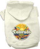 Pet Dog & Cat Screen Printed Hoodie for Medium to Large Pets (Sizes 2XL-6XL), "Colorado Trippy Peaks"