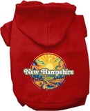 Pet Dog & Cat Screen Printed Hoodie for Small to Medium Pets (Sizes XS-XL), "New Hampshire Trippy Peaks"