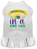 Pet Dog & Cat Screen Printed Dress "Nobody Puts Baby In A King Cake"