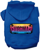 Pet Dog & Cat Screen Printed Hoodie for Medium to Large Pets (Sizes 2XL-6XL), "Virginia Beach Shades"