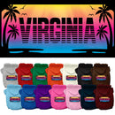Pet Dog & Cat Screen Printed Hoodie for Small to Medium Pets (Sizes XS-XL), "Virginia Beach Shades"
