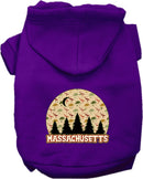 Pet Dog & Cat Screen Printed Hoodie for Small to Medium Pets (Sizes XS-XL), "Massachusetts Under The Stars"