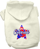 Pet Dog & Cat Screen Printed Hoodie for Medium to Large Pets (Sizes 2XL-6XL), "Colorado Patriotic Tie Dye"