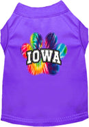 Pet Dog & Cat Screen Printed Shirt for Medium to Large Pets (Sizes 2XL-6XL), "Iowa Bright Tie Dye"