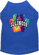 Pet Dog & Cat Screen Printed Shirt for Small to Medium Pets (Sizes XS-XL), "Illinois Bright Tie Dye"