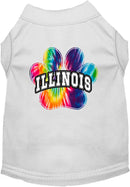 Pet Dog & Cat Screen Printed Shirt for Medium to Large Pets (Sizes 2XL-6XL), "Illinois Bright Tie Dye"