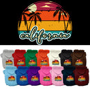 Pet Dog & Cat Screen Printed Hoodie for Small to Medium Pets (Sizes XS-XL), "California Retro Beach Sunset"