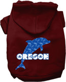 Pet Dog & Cat Screen Printed Hoodie for Small to Medium Pets (Sizes XS-XL), "Oregon Blue Dolphins"