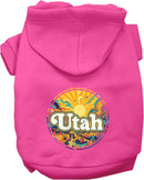 Pet Dog & Cat Screen Printed Hoodie for Small to Medium Pets (Sizes XS-XL), "Utah Trippy Peaks"