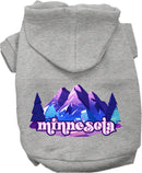 Pet Dog & Cat Screen Printed Hoodie for Small to Medium Pets (Sizes XS-XL), "Minnesota Alpine Pawscape"