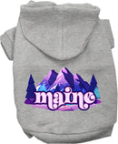 Pet Dog & Cat Screen Printed Hoodie for Small to Medium Pets (Sizes XS-XL), "Maine Alpine Pawscape"