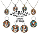 Australian Shepherd Breed Jewelry - Stained Glass Style Necklaces, Earrings and more!