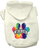 Pet Dog & Cat Screen Printed Hoodie for Small to Medium Pets (Sizes XS-XL), "Wisconsin Bright Tie Dye"