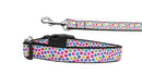 Pet Dog & Cat Nylon Collar or Leash, "Confetti Paws"