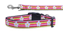 Pet Dog & Cat Nylon Collar or Leash, "Striped Daisy"