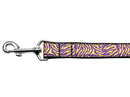 Pet Dog & Cat Nylon Collar or Leash, "Purple and Yellow Tiger Stripes"