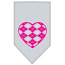 Pet and Dog Bandana Screen Printed, "Pink Argyle Heart"
