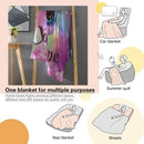 Personalized Unicorn Blanket | Custom Name | Cute Baby Unicorn Galaxy Eyes Floral Crown Purple Magic Fleece Throw Gift