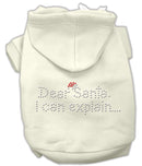 Christmas Pet Dog & Cat Hoodie Rhinestone, "Dear Santa, I Can Explain"