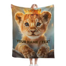 Customizable Lion King Baby Blanket: Simba Cub Keepsake Throw, Flannel Fleece Name Gift