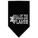 Christmas Pet and Dog Bandana Screen Printed, "All Of My Friends Are Flakes"
