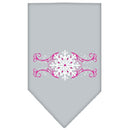 Christmas Pet and Dog Bandana Screen Printed, "Pink Snowflake Swirls"