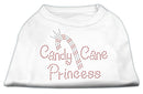 Christmas Pet Dog & Cat Shirt Rhinestone, "Candy Cane Princess"