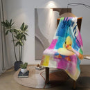 Personalized Baby Duck Blanket | Custom Name | Fluffy Yellow Duckling Watercolor Patchwork Fleece Throw Gift