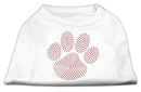 Pet Dog & Cat Shirt Rhinestone, "Red Paw"