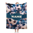Personalized Football Blanket: Soft Microfiber Flannel Fleece Throw for Soccer Fans, Sport Name Gift
