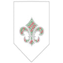 Christmas Pet and Dog Bandana Rhinestone, "Christmas Fleur De Lis"