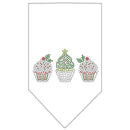Christmas Pet and Dog Bandana Rhinestone, "Christmas Cupcakes"