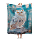 Personalized Wizard Owl Blanket β Magical Flannel Fleece Throw, Name Gift