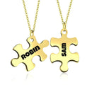 Personalized Puzzle Piece Necklace Set | Custom Name Matching Gift