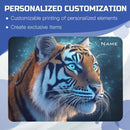 Personalized Tiger Passport Holder | Custom Name | Realistic Tiger Glowing Teal Eyes Starry Cosmic PU Leather Travel Cover Gift