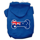 Pet Dog & Cat Hoodie Screen Printed, "Bone Shaped Australian Flag"