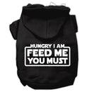 Pet, Dog & Cat Hoodie Screen Printed, "Hungry I Am, Feed Me You Must"