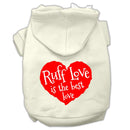 Pet Dog & Cat Hoodie Screen Printed, "Ruff Love"