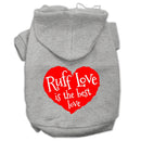 Pet Dog & Cat Hoodie Screen Printed, "Ruff Love"